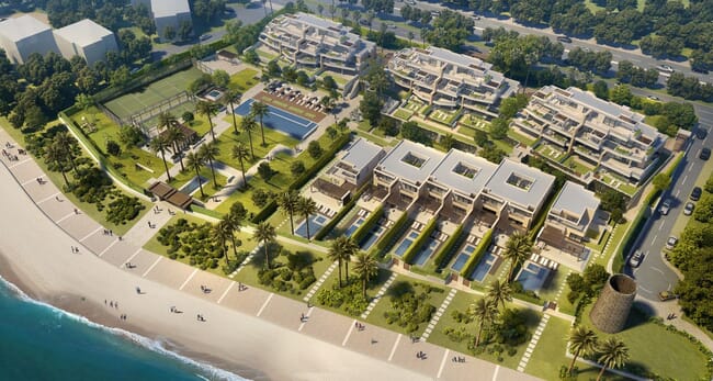 Luksusowe osiedle w pierwszej linii plaży w New Golden Mile, Estepona, Hiszpania