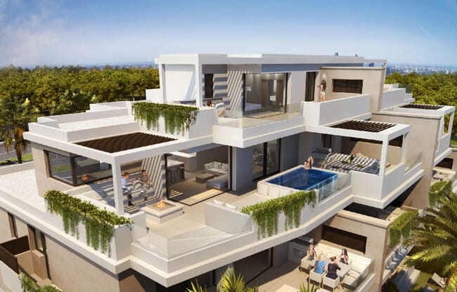 Luksusowe osiedle w pierwszej linii plaży w New Golden Mile, Estepona, Hiszpania