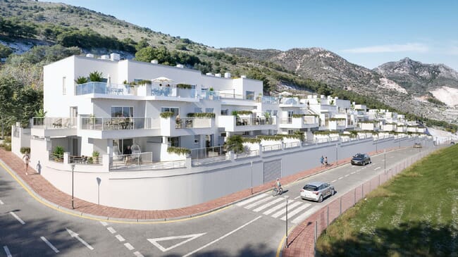 New development in Benalmadena Pueblo, Costa del Sol, Spain