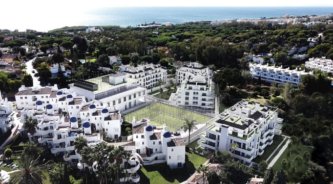 Unique concept of the complex with on-site rental management and sports club inn Mijas Costa, Costa Del Sol, Spain