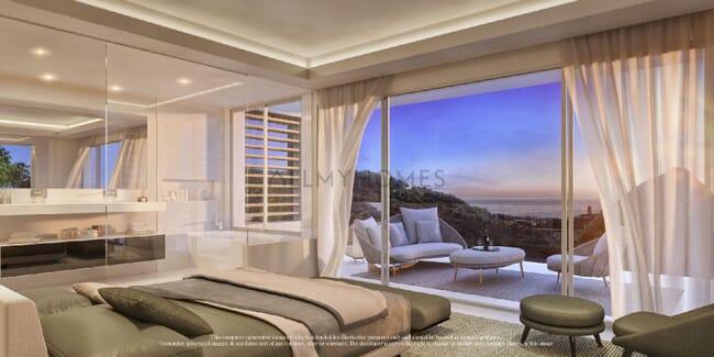 Elegant luxury villas in the hills above the center of Marbella