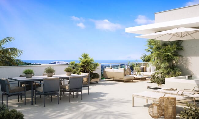 Nueva promoción de apartamentos y áticos con espectaculares vistas al mar y al golf, Doña Julia